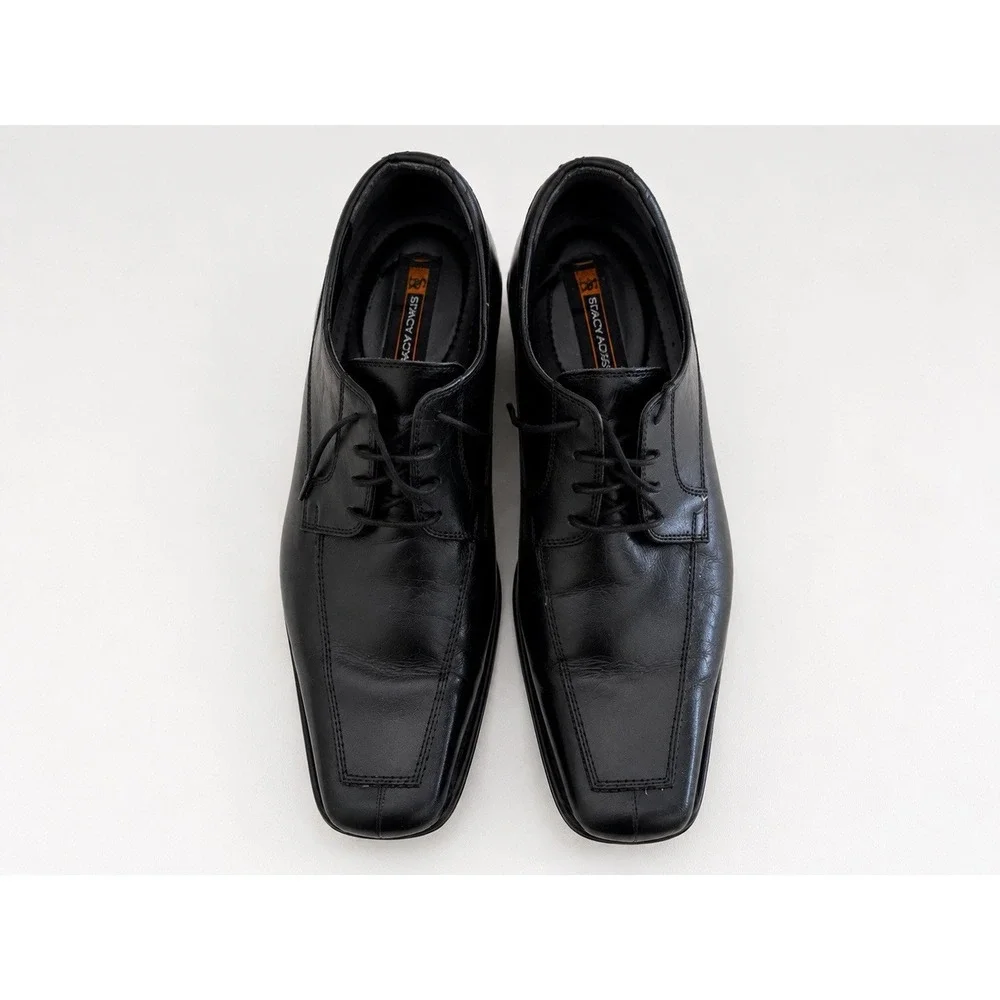 Stacy Adams Black Leather Square Toe Dress Oxfords Men's Size 13 M